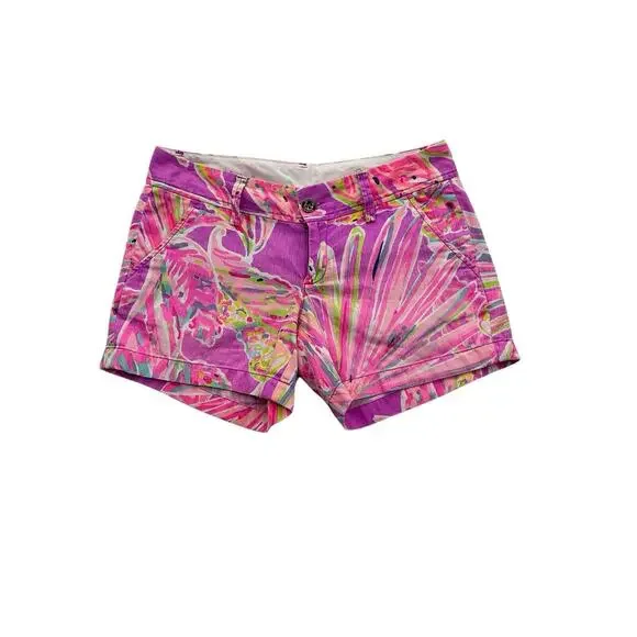 Lily Pulitzer Callahan Short Zipper and Button Front and Back Pockets Size 2 - Picture 2 of 11